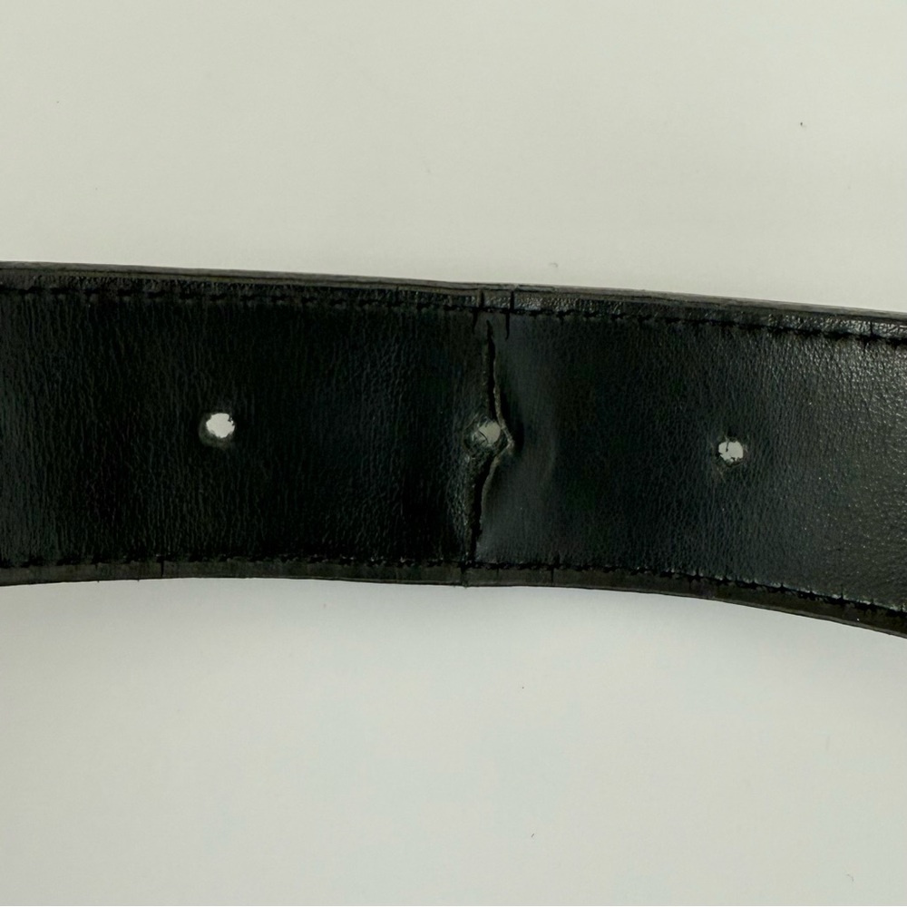 Burberry Check Buckle Belt 30” Archive Beige & Black Leather Classic - Picture 10 of 10